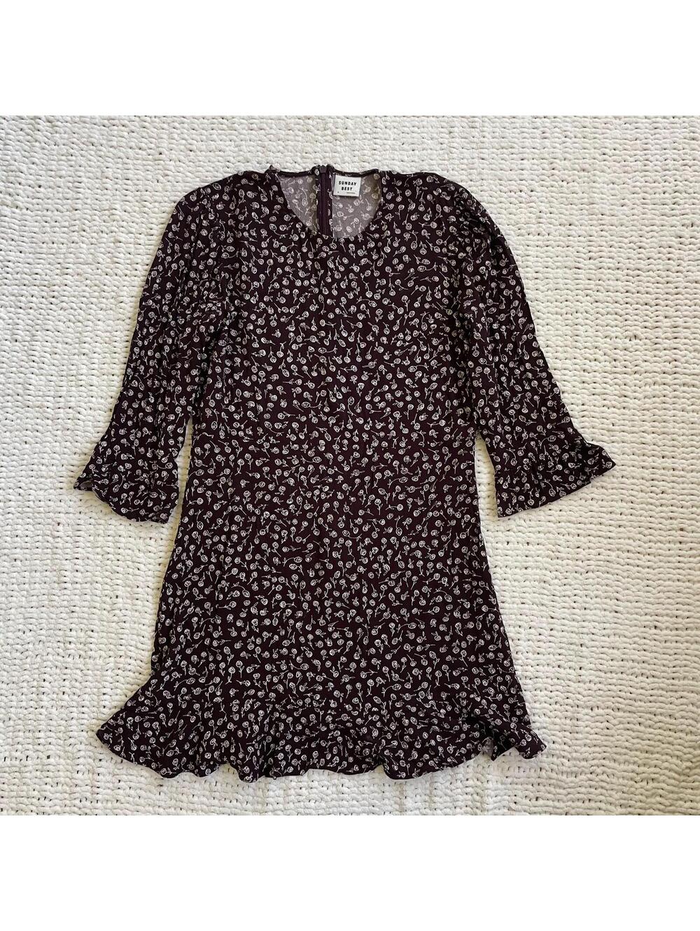 Aritzia Sunday Best Women's Phoebe Floral Print Dress - Size 10 - Picture 2 of 5